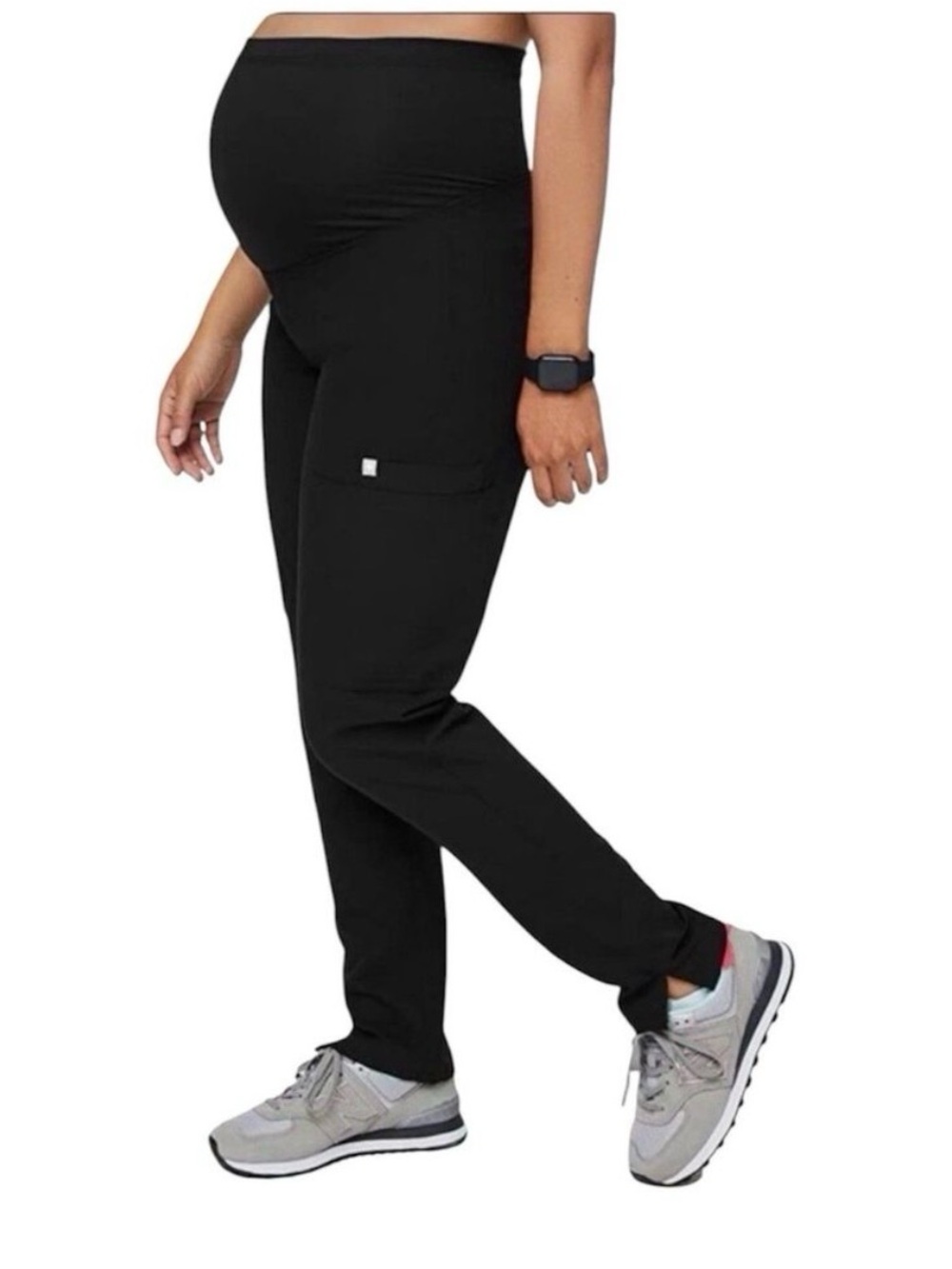 Figs Yola Maternity Scrub Pants - Black, size Large